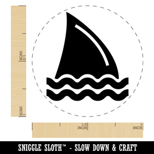 Shark Fin in Water Rubber Stamp for Stamping Crafting Planners