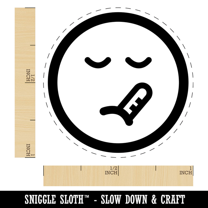 Sick Face Thermometer Emoticon Rubber Stamp for Stamping Crafting Planners