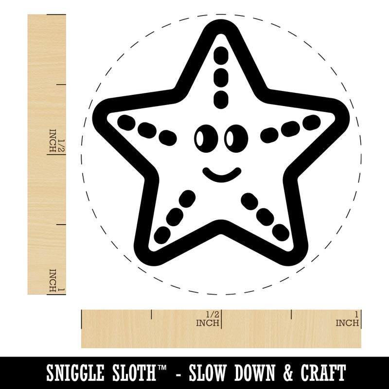 Starfish Doodle Rubber Stamp for Stamping Crafting Planners