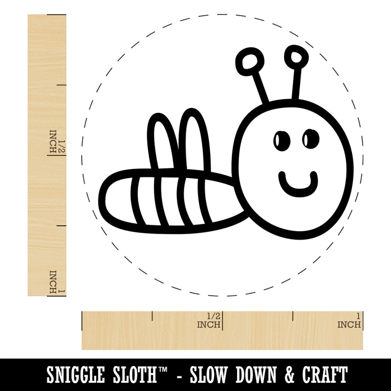 Sweet Bee Doodle Rubber Stamp for Stamping Crafting Planners