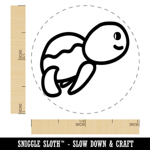 Turtle Swimming Doodle Rubber Stamp for Stamping Crafting Planners