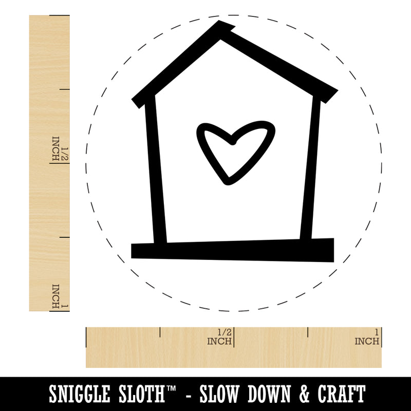 Birdhouse with Heart Rubber Stamp for Stamping Crafting Planners