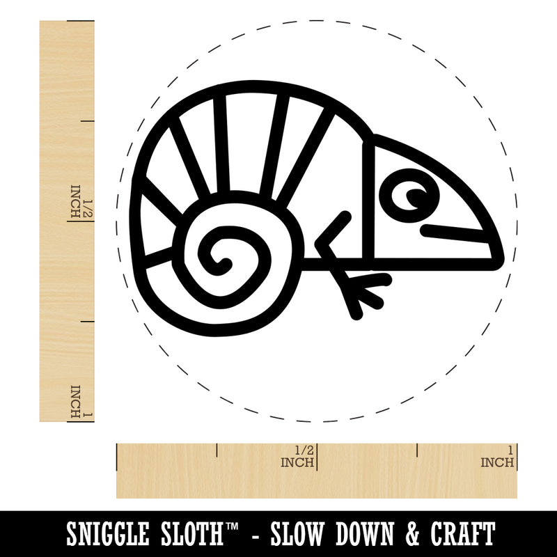 Chameleon Lizard Doodle Rubber Stamp for Stamping Crafting Planners