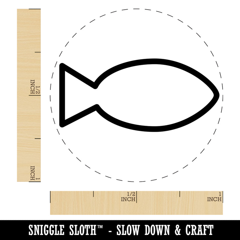 Fish Outline Rubber Stamp for Stamping Crafting Planners