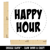 Happy Hour Fun Text Rubber Stamp for Stamping Crafting Planners