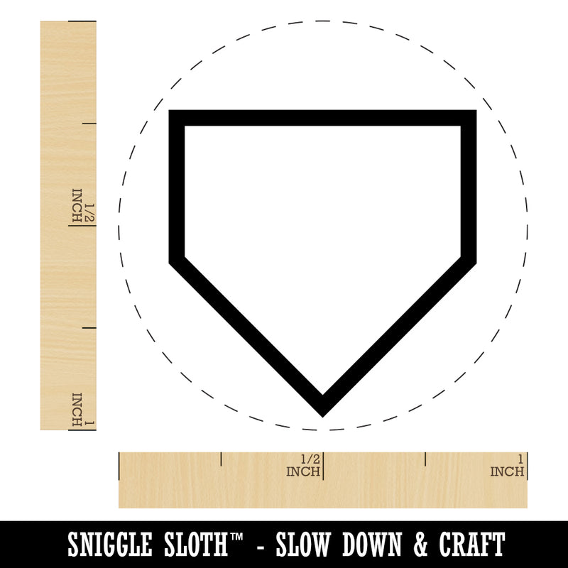 Home Plate Baseball Outline Rubber Stamp for Stamping Crafting Planners