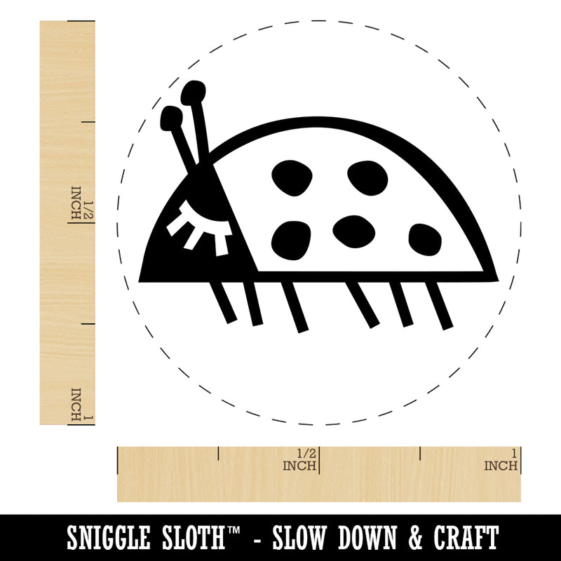 Ladybug On the Move Doodle Rubber Stamp for Stamping Crafting Planners