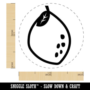 Lemon with Leaf Citrus Doodle Rubber Stamp for Stamping Crafting Planners