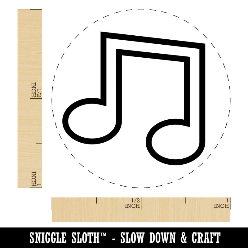 Music Eighth Notes Outline Rubber Stamp for Stamping Crafting Planners