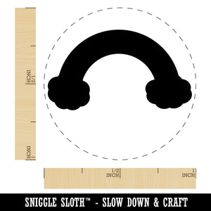 Rainbow with Clouds Solid Rubber Stamp for Stamping Crafting Planners