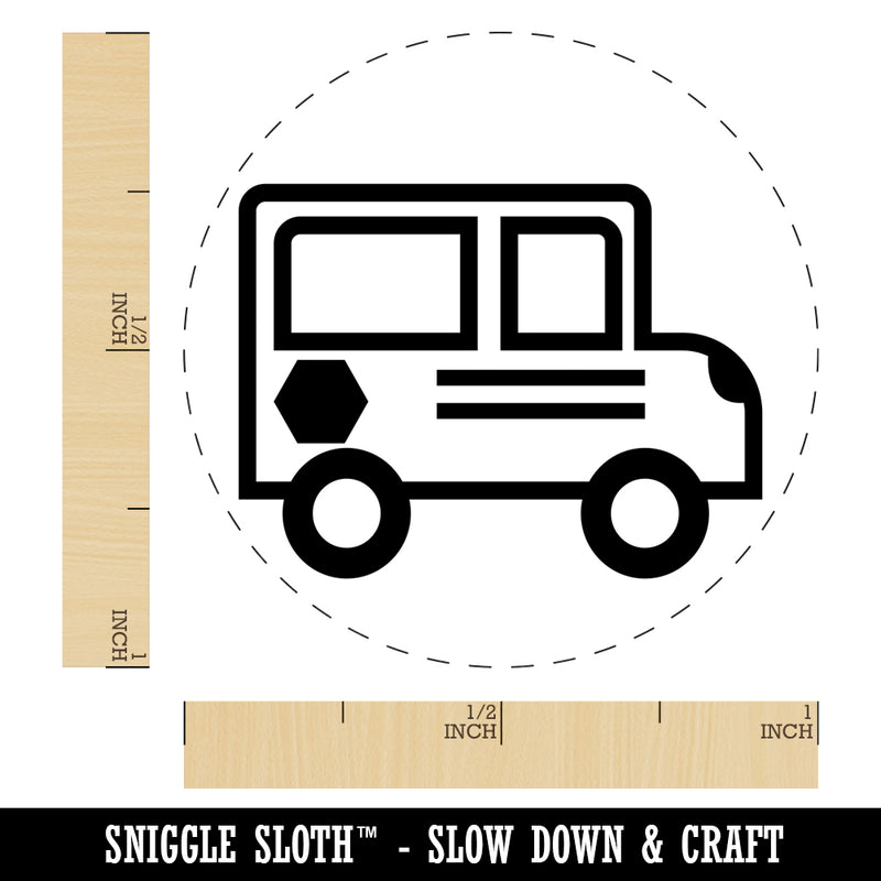 School Bus Icon Rubber Stamp for Stamping Crafting Planners