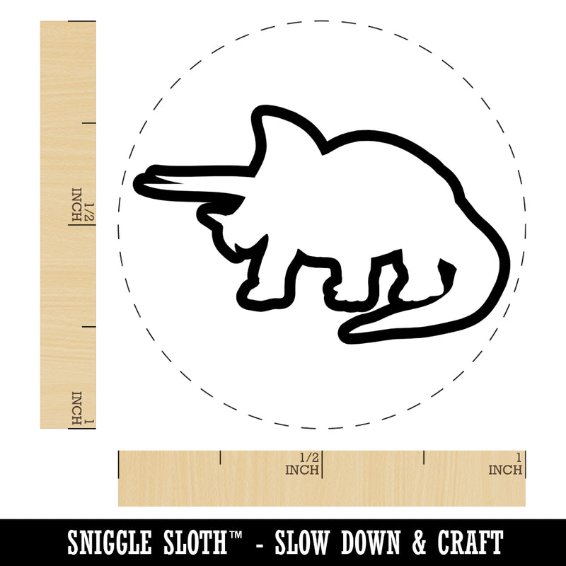 Triceratops Dinosaur Outline Rubber Stamp for Stamping Crafting Planners