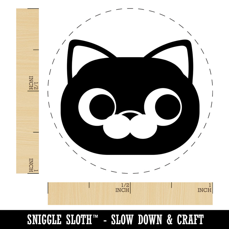 Round Cat Face Side Eye Rubber Stamp for Stamping Crafting Planners