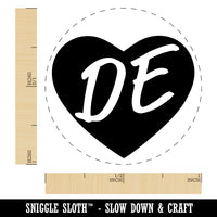 DE Delaware State in Heart Rubber Stamp for Stamping Crafting Planners