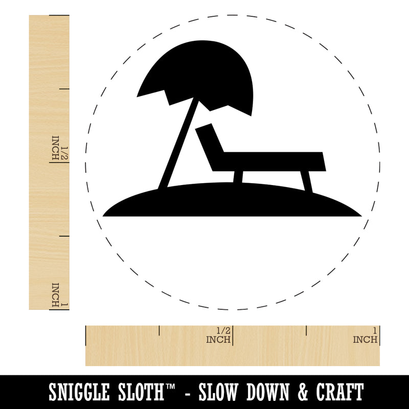 Lounge Chair Umbrella Beach Sun Rubber Stamp for Stamping Crafting Planners