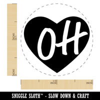 OH Ohio State in Heart Rubber Stamp for Stamping Crafting Planners