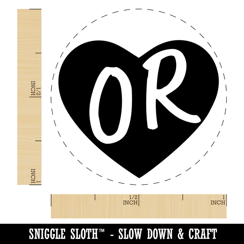 OR Oregon State in Heart Rubber Stamp for Stamping Crafting Planners