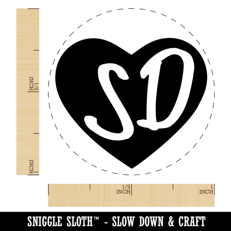 SD South Dakota State in Heart Rubber Stamp for Stamping Crafting Planners