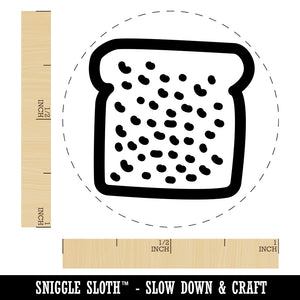 Slice of Bread Toast Doodle Rubber Stamp for Stamping Crafting Planners