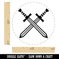 Crossed Swords Battle Icon Rubber Stamp for Stamping Crafting Planners
