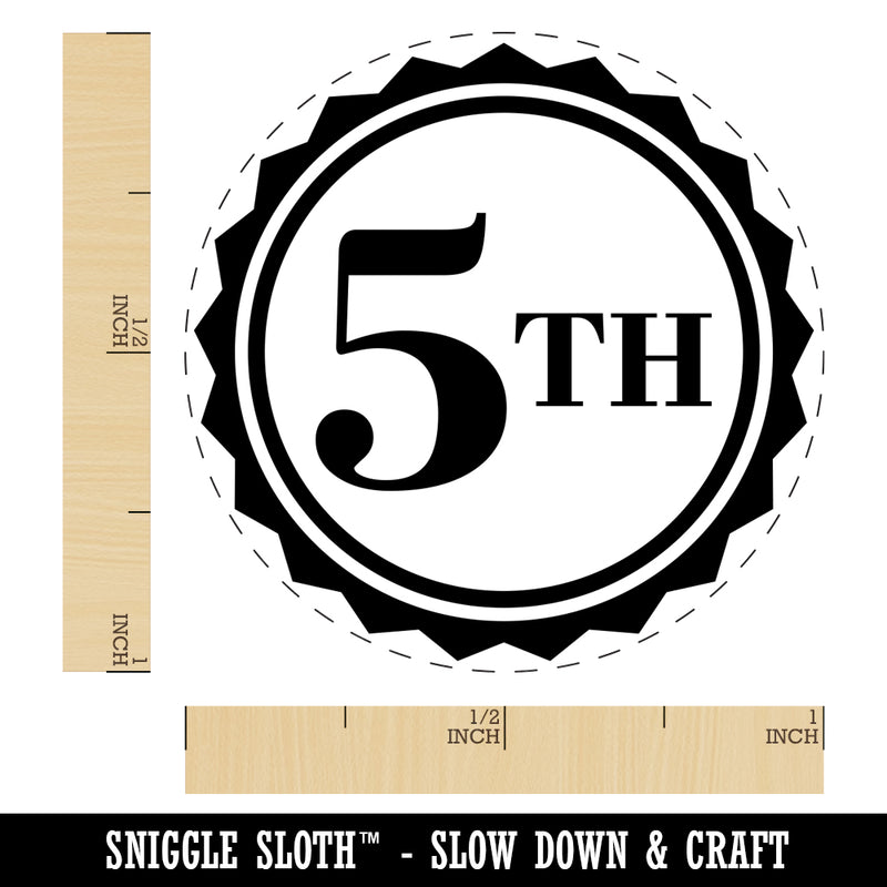Fifth 5th Place Circle Award Rubber Stamp for Stamping Crafting Planners