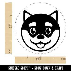 Husky Dog Face Happy Rubber Stamp for Stamping Crafting Planners