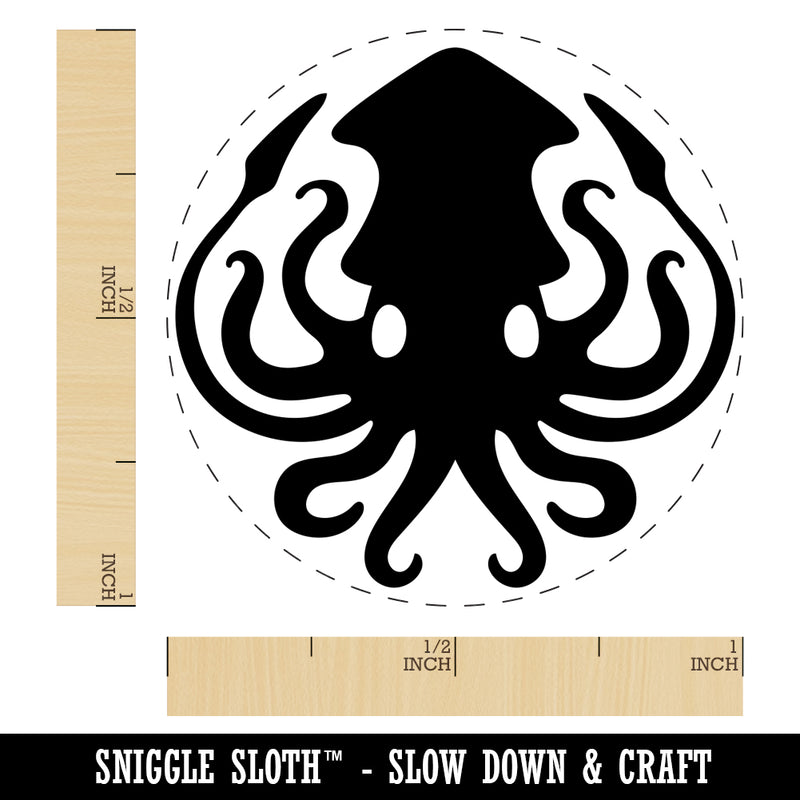 Inky Squid with Tentacles Rubber Stamp for Stamping Crafting Planners