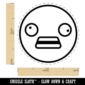 Kawaii Cute Derpy Crazy Face Rubber Stamp for Stamping Crafting Planners