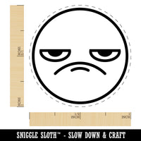 Kawaii Cute Grumpy Meh Face Rubber Stamp for Stamping Crafting Planners