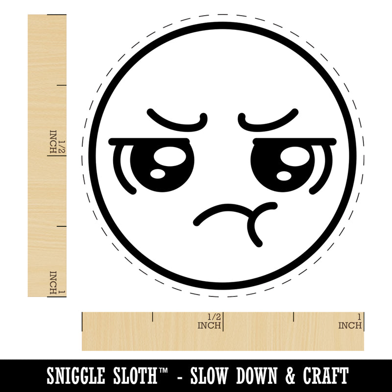 Kawaii Cute Pout Pouting Face Rubber Stamp for Stamping Crafting Planners