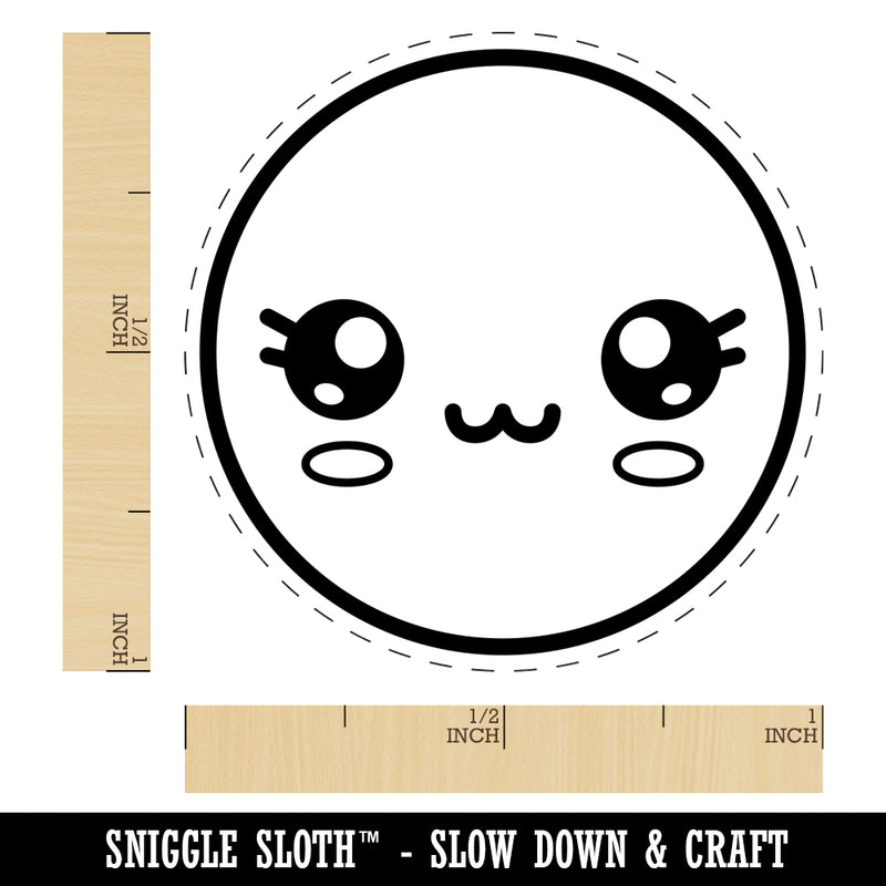 Kawaii Cute Sparkly Eyes Face Rubber Stamp for Stamping Crafting Planners