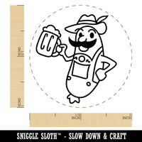 Oktoberfest Bratwurst in Lederhosen with Beer Rubber Stamp for Stamping Crafting Planners