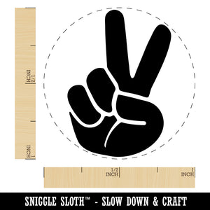 Peace Hand Sign Rubber Stamp for Stamping Crafting Planners