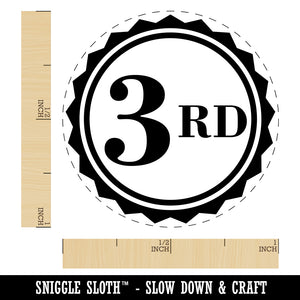 Third 3rd Place Circle Award Rubber Stamp for Stamping Crafting Planners