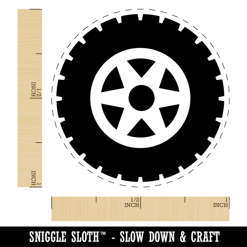 Wheel Tire Icon Rubber Stamp for Stamping Crafting Planners