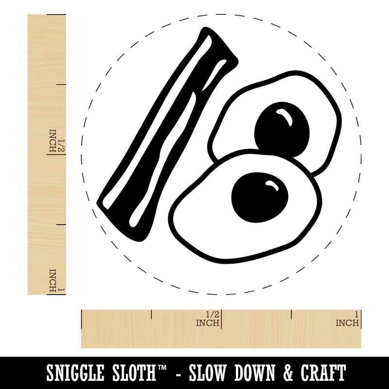 Bacon and Eggs Breakfast Rubber Stamp for Stamping Crafting Planners