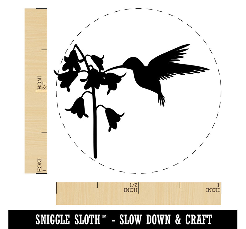 Hummingbird and Flower Rubber Stamp for Stamping Crafting Planners