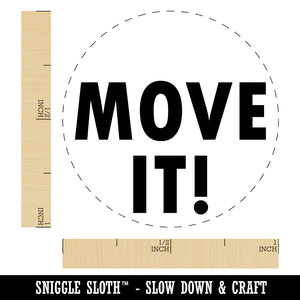 Move It Fun Text Rubber Stamp for Stamping Crafting Planners