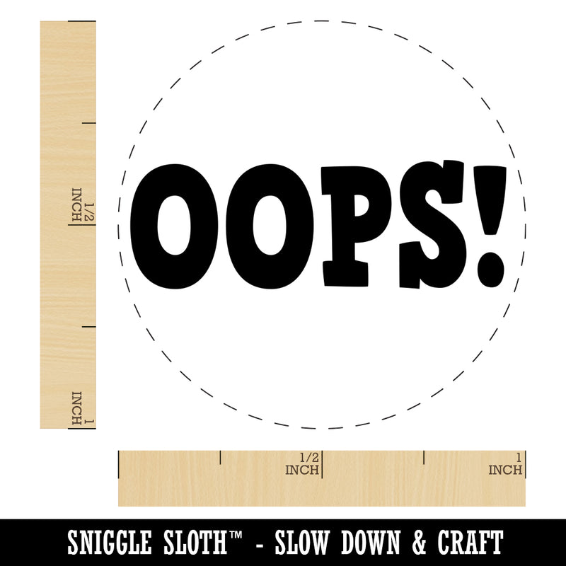 Oops Fun Text Rubber Stamp for Stamping Crafting Planners