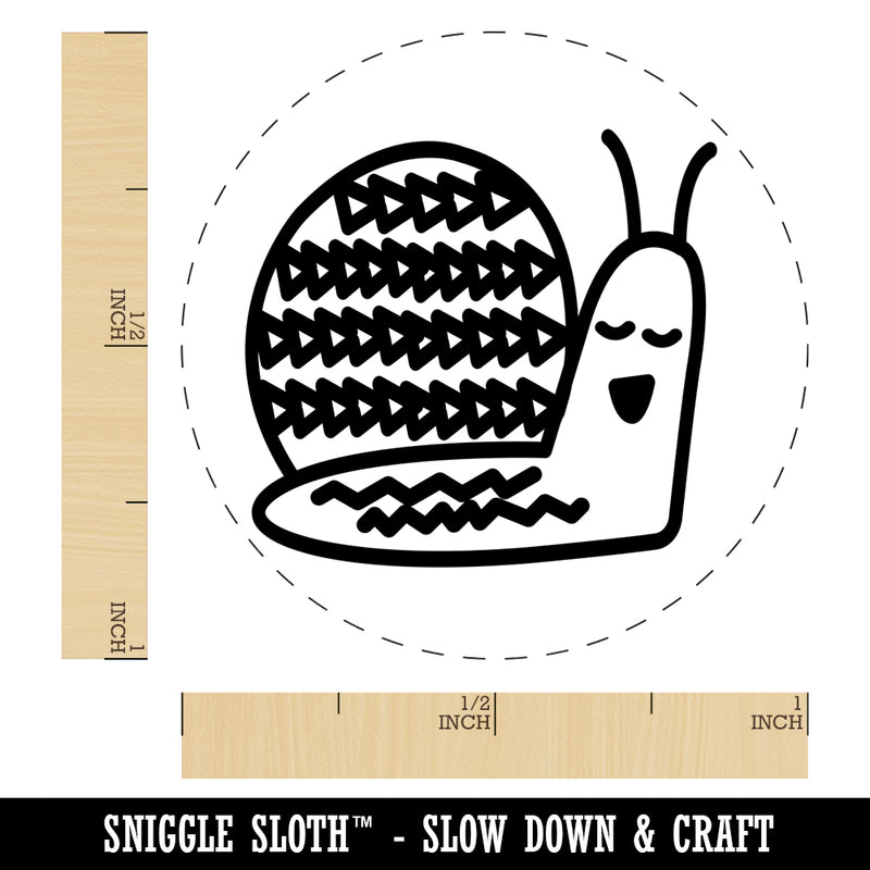 Sleepy Snail Rubber Stamp for Stamping Crafting Planners