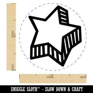 Star with Shadow Excellent Doodle Rubber Stamp for Stamping Crafting Planners
