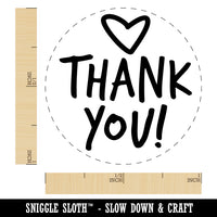 Thank You Fun Text with Heart Rubber Stamp for Stamping Crafting Planners