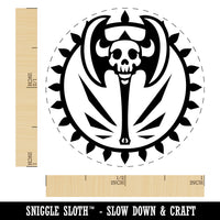 Barbarian Skull Battle Axe Rubber Stamp for Stamping Crafting Planners