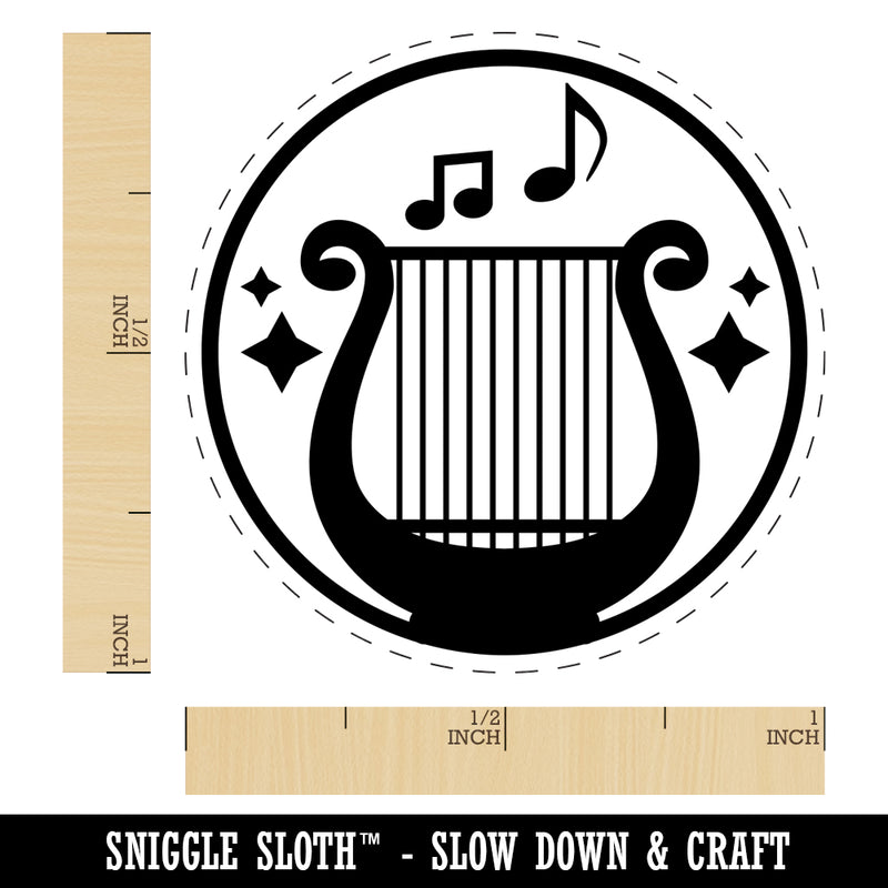 Bard Instrument Harp Lyre Rubber Stamp for Stamping Crafting Planners