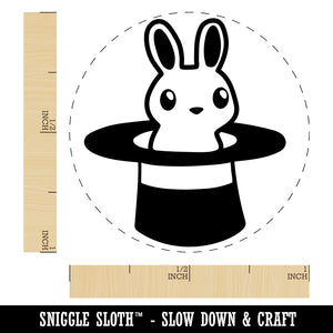 Cute Bunny Rabbit in Magician Hat Rubber Stamp for Stamping Crafting Planners