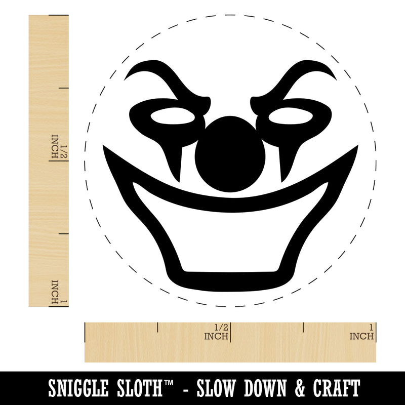 Evil Clown Face Rubber Stamp for Stamping Crafting Planners
