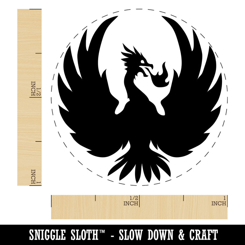 Fire Phoenix Bird Rising Rubber Stamp for Stamping Crafting Planners