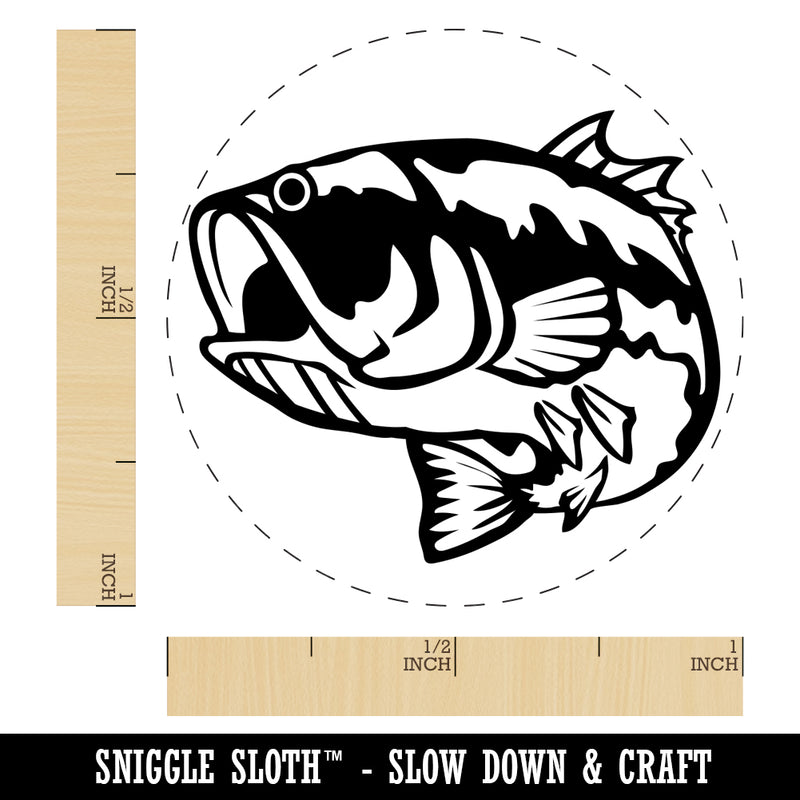 Largemouth Bass Fish Fishing Rubber Stamp for Stamping Crafting Planners