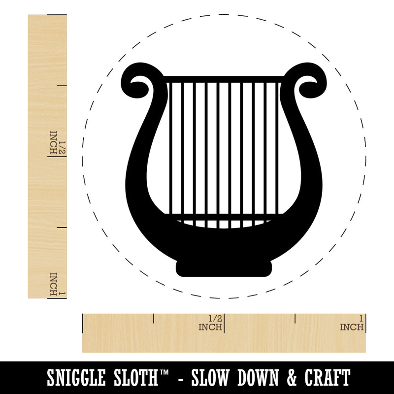 Lyre Harp Musical Instrument Rubber Stamp for Stamping Crafting Planners