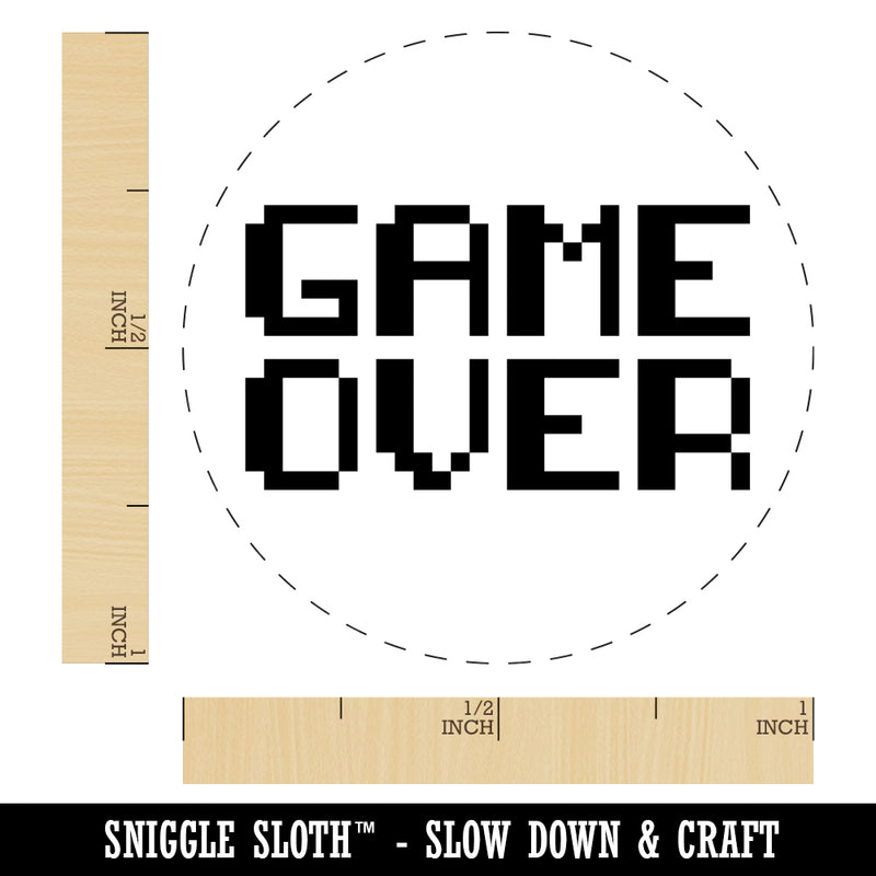 Pixel Video Game Over Text Rubber Stamp for Stamping Crafting Planners